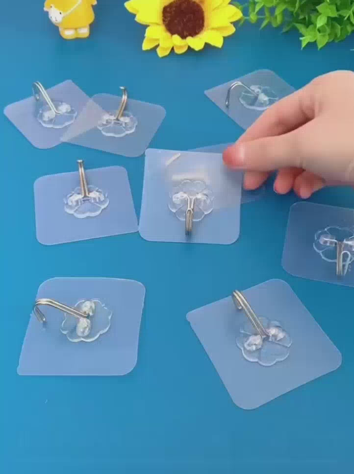 10 Ganchos Adhesivos Invisibles Para Ordenar Cocina y Baño